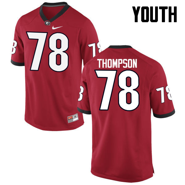 Youth Georgia Bulldogs #78 Trenton Thompson College Football Jerseys-Red